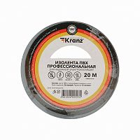 Изолента ПВХ профессиональная 0.18х19мм 20м сер. Kranz KR-09-2808 Изолента ПВХ профессиональная 0.18х19мм 20м сер. Kranz KR-09-2808