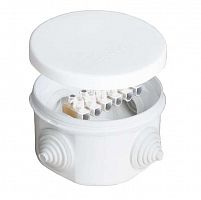 Коробка распределительная ОП d75х45мм IP54 с клемм. 4 выхода 4 гермоввода 10А 6 контактов крышка защелкивающаяся бел. Epplast 240343 Коробка распределительная ОП d75х45мм IP54 с клемм. 4 выхода 4 гермоввода 10А 6 контактов крышка защелкивающаяся бел. Epplast 240343