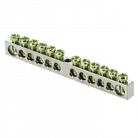 Шина PEN "ноль-земля" 6х9 12 отв. никель крепеж по центру PROxima EKF sn1-63-12