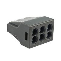 Экспресс-клемма с пастой 6-проводная до 2.5кв.мм сер. (уп.50шт) (773-306) Rexant 07-3060 Экспресс-клемма с пастой 6-проводная до 2.5кв.мм сер. (уп.50шт) (773-306) Rexant 07-3060