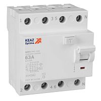 Выключатель дифференциального тока (УЗО) 4п 63А 30мА тип AC 4.5кА OptiDin DM63-4263 УХЛ4 КЭАЗ 343893 Выключатель дифференциального тока (УЗО) 4п 63А 30мА тип AC 4.5кА OptiDin DM63-4263 УХЛ4 КЭАЗ 343893