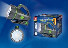 Фонарь Uniel серии Стандарт «Professional spotlight - 3 max », пластиковый корпус, 3 Watt LED, упаковка — цветной короб, 3.6V 1200mA Ni-MH battery в/к, цвет — черный