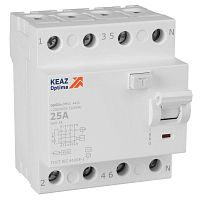 Выключатель дифференциального тока (УЗО) 4п 25А 300мА тип AC 4.5кА OptiDin DM63-4425 УХЛ4 КЭАЗ 343903 Выключатель дифференциального тока (УЗО) 4п 25А 300мА тип AC 4.5кА OptiDin DM63-4425 УХЛ4 КЭАЗ 343903