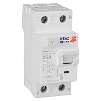 Выключатель дифференциального тока (УЗО) 2п 25А 300мА тип AC 4.5кА OptiDin DM63-2425 УХЛ4 КЭАЗ 343900 Выключатель дифференциального тока (УЗО) 2п 25А 300мА тип AC 4.5кА OptiDin DM63-2425 УХЛ4 КЭАЗ 343900