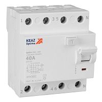 Выключатель дифференциального тока (УЗО) 4п 40А 100мА тип AC 4.5кА OptiDin DM63-4340 УХЛ4 КЭАЗ 343898 Выключатель дифференциального тока (УЗО) 4п 40А 100мА тип AC 4.5кА OptiDin DM63-4340 УХЛ4 КЭАЗ 343898